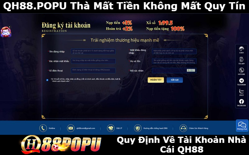 quy-dinh-ve-tai-khoan-nha-cai-qh88